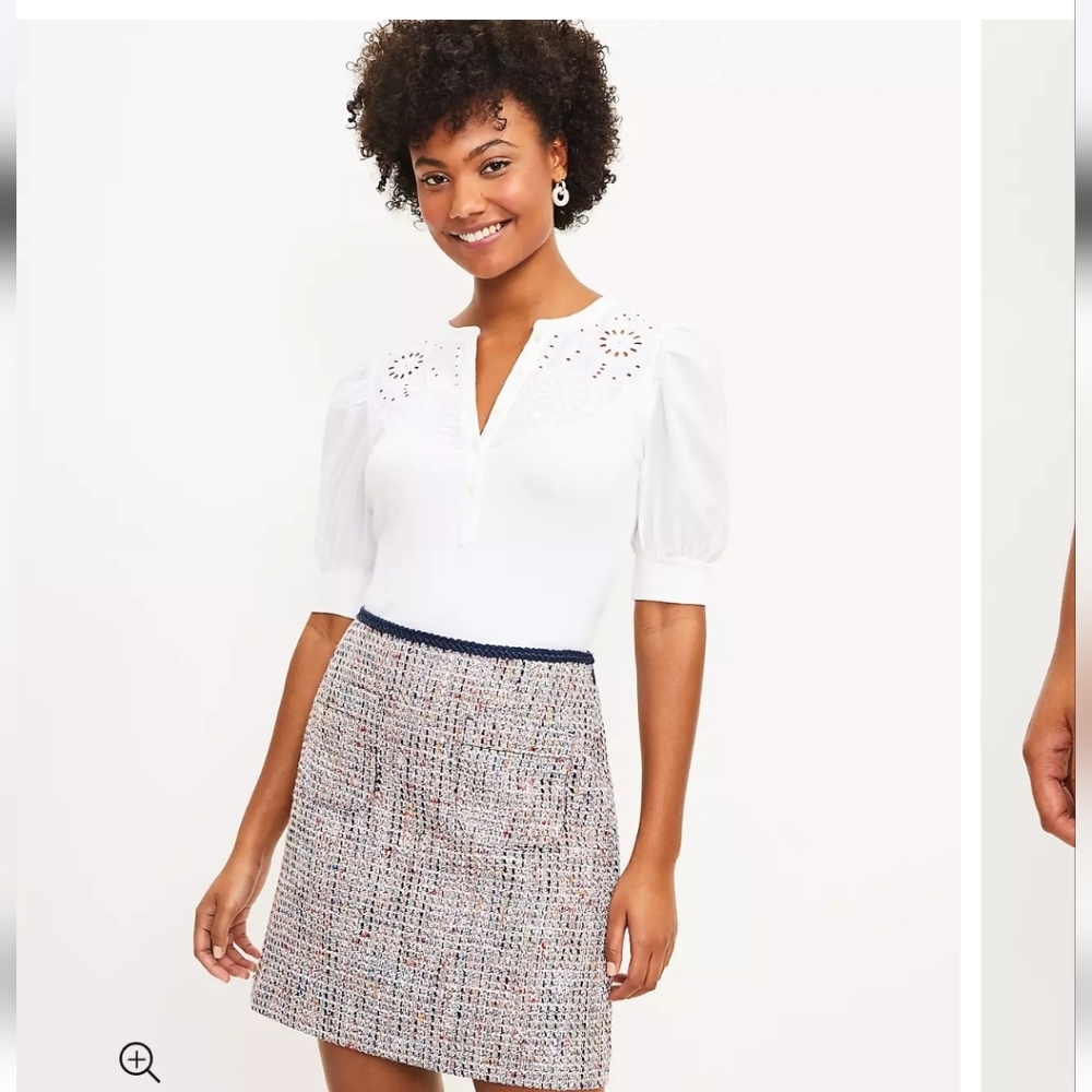 Tweed Pocket Shift Skirt NWT